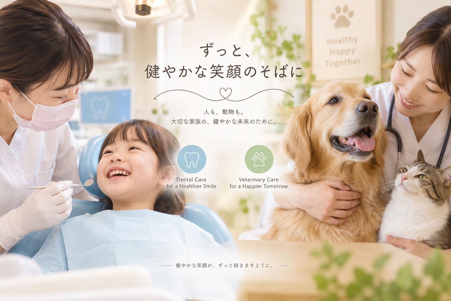 ずっと、健やかな笑顔のそばに。人も、動物も。大切な家族の、健やかな未来のために。